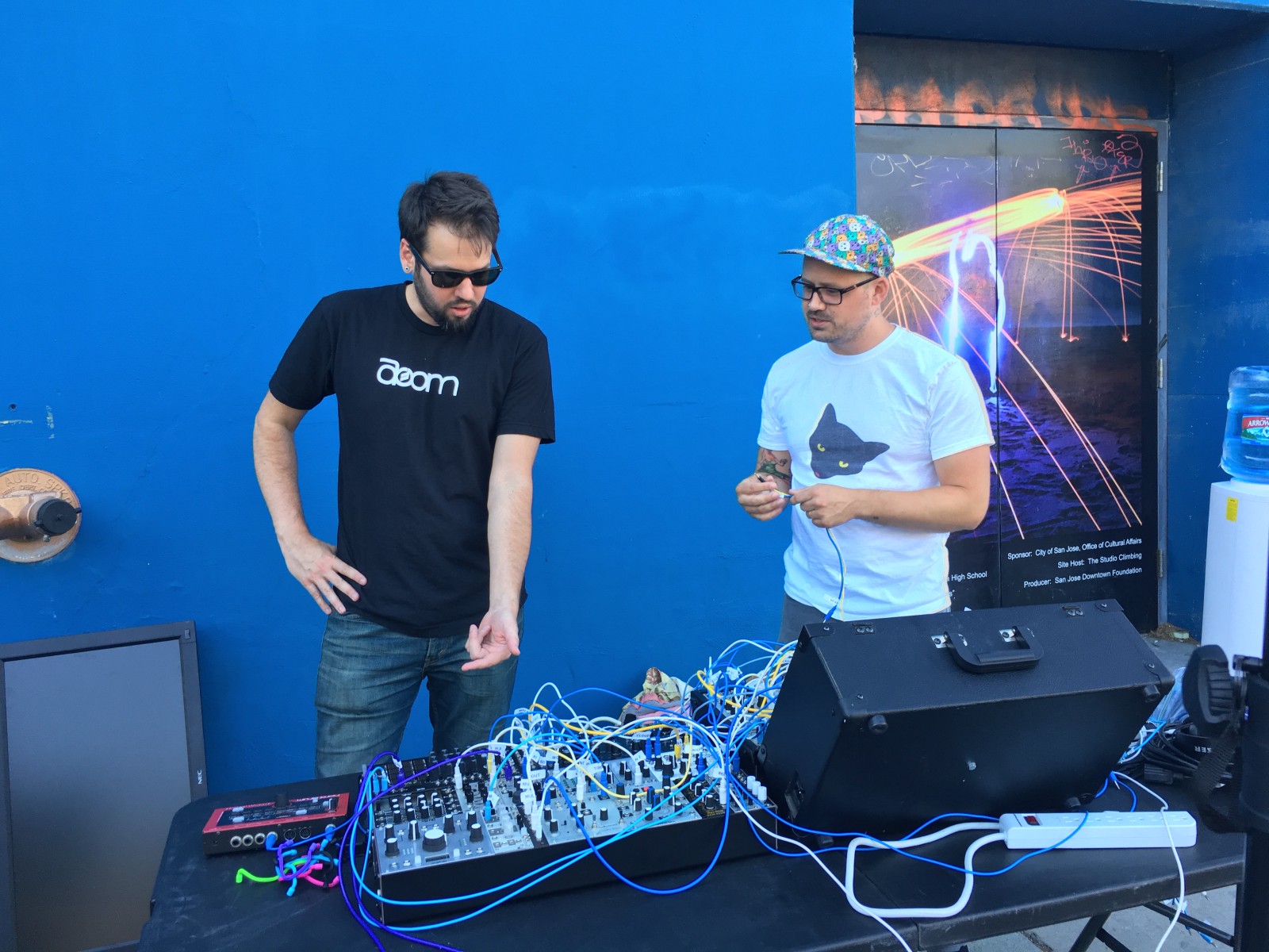 James Cigler and Red Stripe Down backstage at Sub Zero Festival