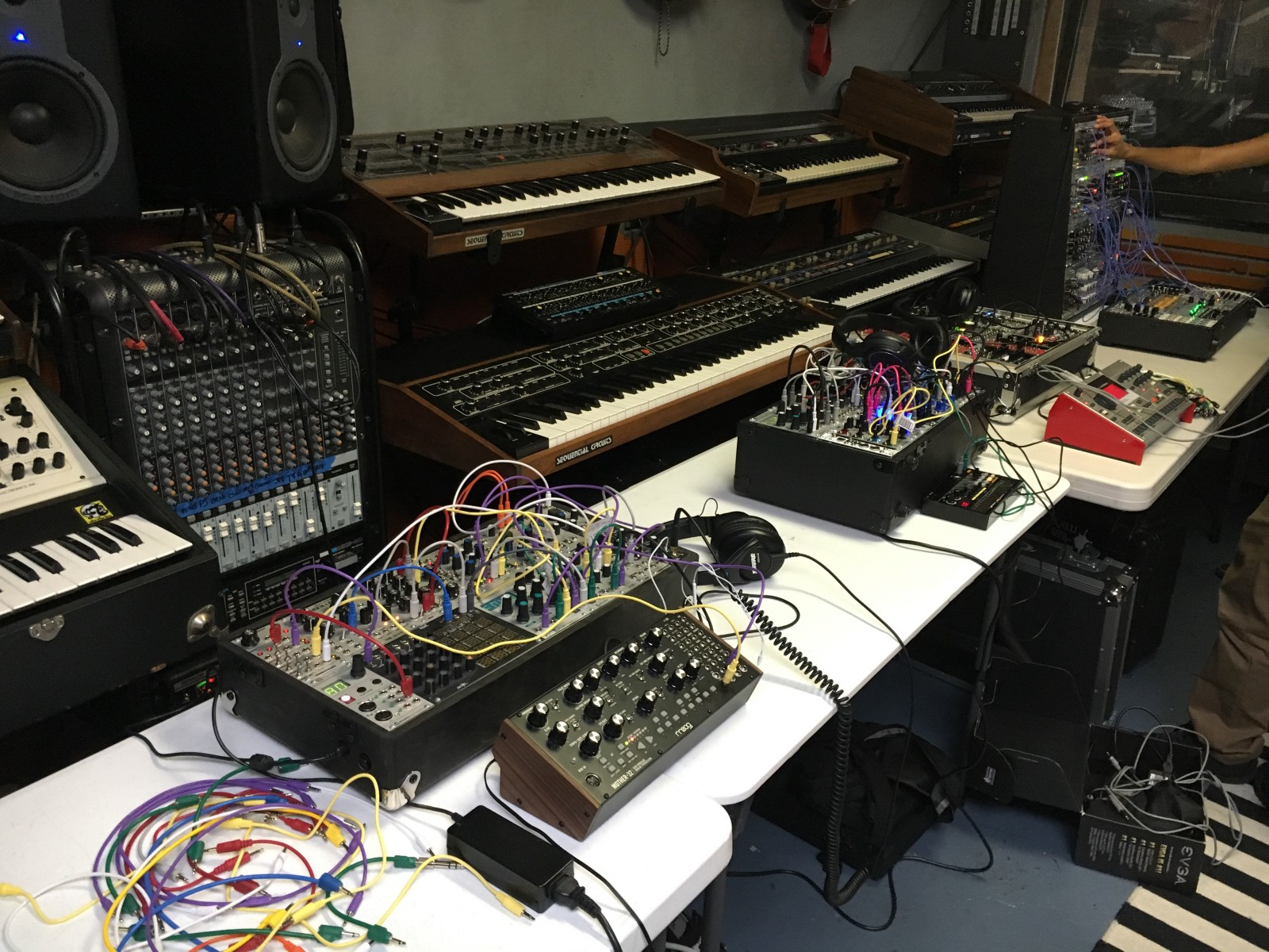 Showcase at the Vintage Synthesizer Museum